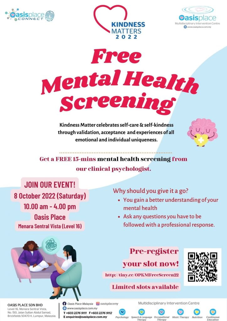 Mental Health Screening Registration Poster Kindness Matters 2022